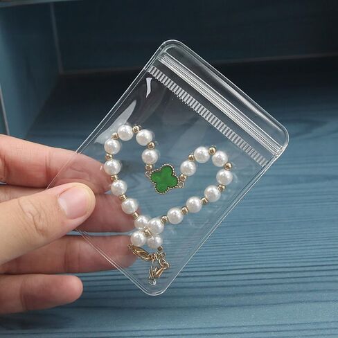 30Pcs Anti Tarnish Jewelry Bags Clear Pvc Jewelry Storage Pouches with Zipper Plastic Packing for Earrings (Pvc Bracelet Bags Large 5.9x5.9 in) in Saudi Arabia
