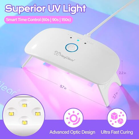 HeyClear UV Resin Kit with Light -200g Crystal Clear, Hard Resina UV Light Fast Curing UV Glue for Beginners Crafting, Molds Jewelry Making, DIY Craft Decorations in Kuwait