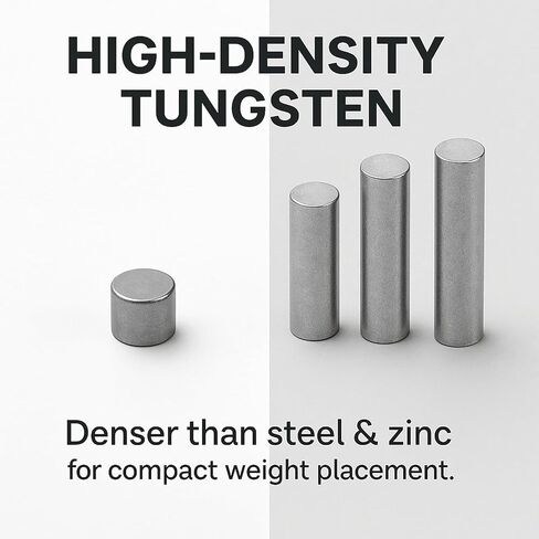 Tungsten Cylinder Weights for Pinewood Car Derby, 5.25 oz Total, 30-Piece Incremental Set, 3/8" Diameter, 4 Sizes (1/2, 1/4, 1/8, 1/16 oz) in Saudi Arabia