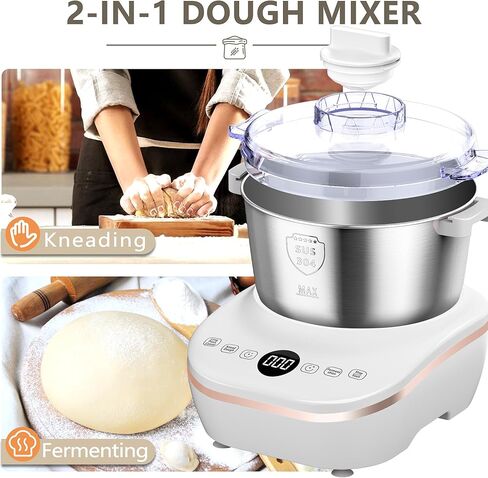 AIZIYO DoughChief, 5.3QT Dough Mixer, Dough Maker with Ferment Function, 304 Stainless Steel Bowl, Removeable lid, Touch Panel Control, Electric Dough Proofing Box for Pizza & Bread in Kuwait