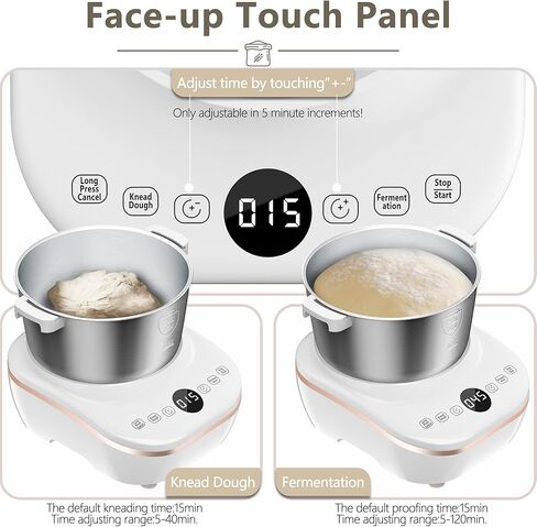 AIZIYO DoughChief, 5.3QT Dough Mixer, Dough Maker with Ferment Function, 304 Stainless Steel Bowl, Removeable lid, Touch Panel Control, Electric Dough Proofing Box for Pizza & Bread in Kuwait