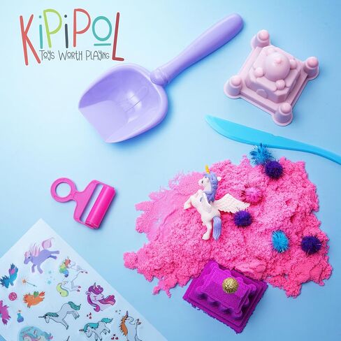 صندوق Kipipol Unicorn الحسي للأطفال الصغار 3-4، 5-7 طقم فن الرمل السحري مع صندوق رمل، 2.4 رطل من الرمل الحسي، 10 ألعاب رمل، 4 ألعاب يونيكورن للفتيات في سن 4-6، 6-8 هدايا عيد الميلاد وأعياد الميلاد للفتيات in Kuwait