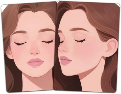 DELORIGIN قطعتان من لوحة تدريب رسم الوجه مقاس A4 قابلة لإعادة الاستخدام، لوحات تدريب رسم المكياج، قالب مرحلة المكياج، أداة تمرين رسم الوجه للمبتدئين في المكياج (امرأة مقطوعة بشكل طاقم) in Kuwait