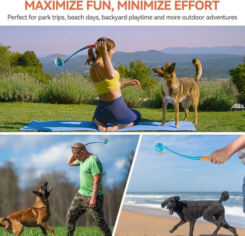 ALL FOR PAWS 19.3 بوصة، قاذف كرات للكلاب، قاذف كرات بمقبض مريح، لعبة جلب للكلاب مع كرة متوسطة (2.5 بوصة)، للكلاب بوزن 20-60 رطلاً in Kuwait
