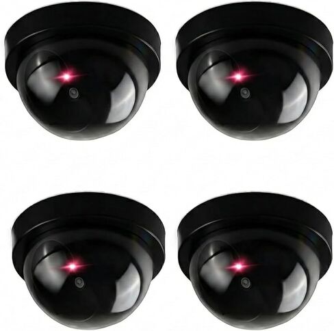C CRYSTAL LEMON Set of 2 Fake Security Cameras – Realistic Dummy Surveillance for Indoor & Outdoor Use – Battery-Operated with Red Light in Saudi Arabia