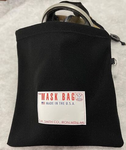 Firefighter SCBA Face Piece Respirator Mask Bag, Black Fleece, Intended for Firefighters, First Responders, and Safety Personnel in Saudi Arabia