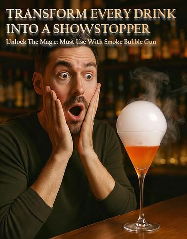 Edible Bubble Mixture for Cocktail, Food-Safe & Non-Toxic Bubble Solution, Over 1000 Bubbles, 7oz Bottle Liquid Refill for Cocktail Bubble Gun in Kuwait