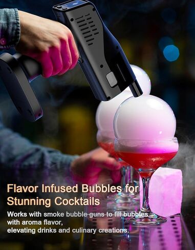 Edible Bubble Mixture for Cocktail, Food-Safe & Non-Toxic Bubble Solution, Over 1000 Bubbles, 7oz Bottle Liquid Refill for Cocktail Bubble Gun in Kuwait