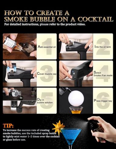 Edible Bubble Mixture for Cocktail, Food-Safe & Non-Toxic Bubble Solution, Over 1000 Bubbles, 7oz Bottle Liquid Refill for Cocktail Bubble Gun in Kuwait