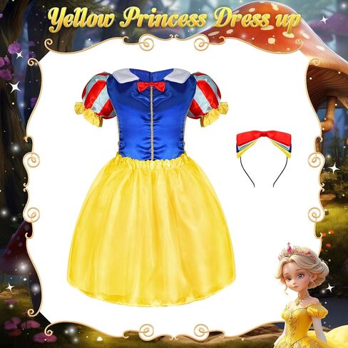فساتين الأميرة VGOFUN للفتيات فساتين أزياء الأميرة 3 قطع ملابس التظاهر باللعب للفتيات الصغيرات من سن 3 إلى 6 سنوات in Kuwait