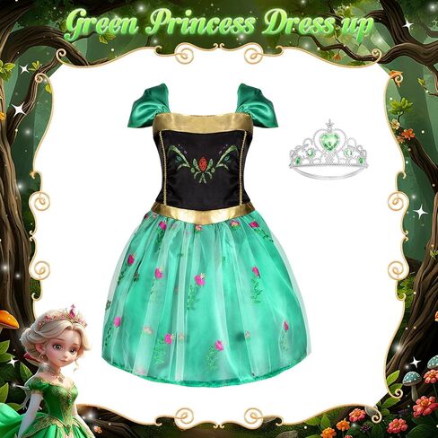 فساتين الأميرة VGOFUN للفتيات فساتين أزياء الأميرة 3 قطع ملابس التظاهر باللعب للفتيات الصغيرات من سن 3 إلى 6 سنوات in Kuwait