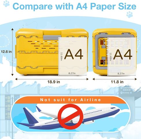 حامل القطط للحيوانات الأليفة للقطط، حامل قطط بلاستيكي قابل للطي صلب للتخييم وزيارات الطبيب البيطري والسفر، قفص حامل سفر للحيوانات الأليفة قابل للتنفس بالكامل أقل من 13 رطل (18.9 بوصة طول × 11.8 بوصة عرض × 12.6 بوصة ارتفاع) in Kuwait
