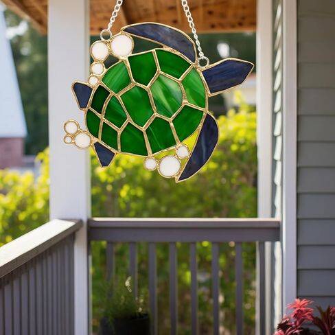 LemonRoad 1 Set Unfinished Sea Turtle Pre Cut Stained Glass DIY Stained Glass Craft Kit with Solder Wire, Gel Flux, Flux Brush for Adult Make Your Own Beautiful Art Handcrafts for Home Decor in Kuwait