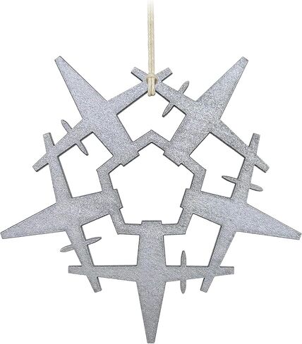 MQ-25 Stingray Snowflake Ornament With Refueling Pod – Military Aircraft Christmas Decor – Navy Unmanned Tanker Drone – Aviation Gift – Laser Cut Wood – Pilot & Squadron Holiday Keepsake – Made in USA in Saudi Arabia