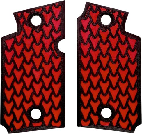 Red & Black Dragon Scale Printed Sig Sauer P938 Grips in Saudi Arabia