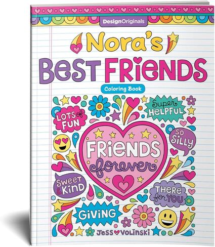 Design Originals Notebook Doodles Best Friends - Customized Coloring Book Personalized with Name and a Special Note from You - Holiday Gift for Kids and Tweens to Boost Self-Esteem in Kuwait