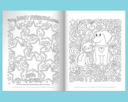 Design Originals Notebook Doodles Best Friends - Customized Coloring Book Personalized with Name and a Special Note from You - Holiday Gift for Kids and Tweens to Boost Self-Esteem in Kuwait