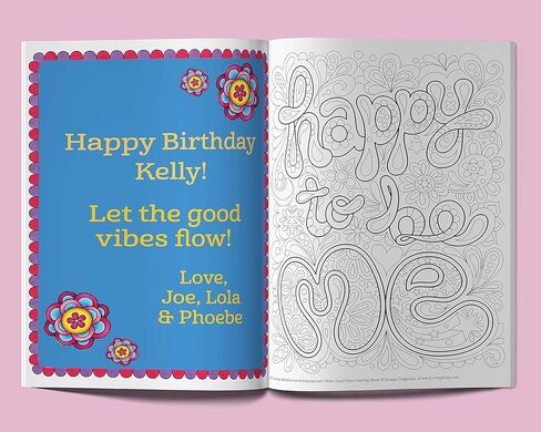Good Vibes - Customized Coloring Book (Design Originals) Relaxing Designs and Uplifting Quotations, Personalized with Name and a Special Note from You to Make a Thoughtful Gift in Kuwait