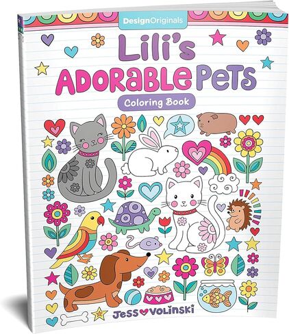 Notebook Doodles Adorable Pets - Customized Coloring Book (Design Originals) Personalized with Name and a Special Note from You to Make a Thoughtful Gift for Kids and Tweens to Boost Self-Esteem in Kuwait