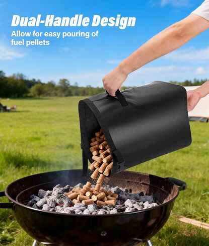 WADEO 20LB Wood Pellet Storage Container, 600D PVC Waterproof Pellet Storage Bag with Dual Handle, Card Slot, Suitable for Smoker Grill Charcoal Storage in Saudi Arabia
