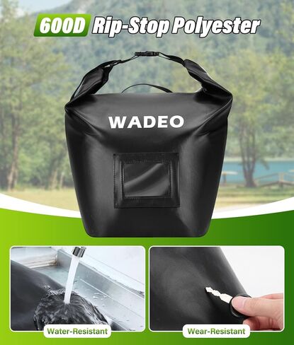 WADEO 20LB Wood Pellet Storage Container, 600D PVC Waterproof Pellet Storage Bag with Dual Handle, Card Slot, Suitable for Smoker Grill Charcoal Storage in Saudi Arabia