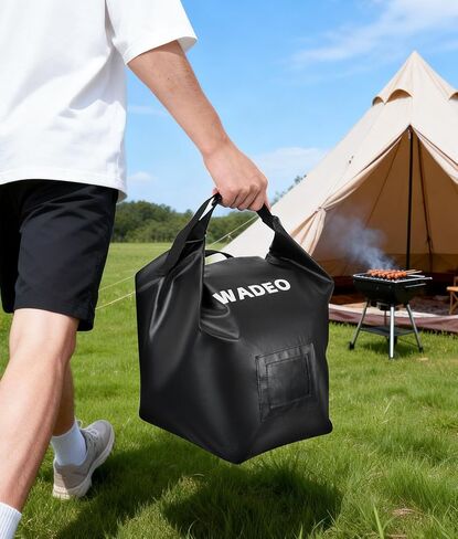 WADEO 20LB Wood Pellet Storage Container, 600D PVC Waterproof Pellet Storage Bag with Dual Handle, Card Slot, Suitable for Smoker Grill Charcoal Storage in Saudi Arabia