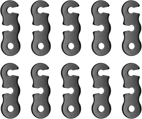 10 Pack Aluminum Alloy Wind Rope Buckle Tent Line Tensioner Accessory Cord Adjuster Rope Adjuster Rope for Outdoor Hiking Camping Picnic (Black) in Saudi Arabia