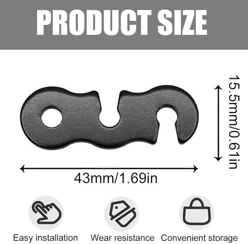 10 Pack Aluminum Alloy Wind Rope Buckle Tent Line Tensioner Accessory Cord Adjuster Rope Adjuster Rope for Outdoor Hiking Camping Picnic (Black) in Saudi Arabia