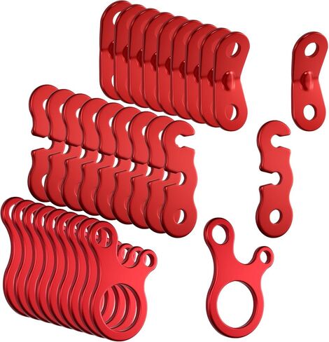 SDTC Tech 30PCS Guyline Tensioner, 3 Types Aluminum Alloy Guy Line Cord Adjusters, Tent Guyline & Paracord Tensioners for Camping, Hiking, Backpacking, and Outdoor Tent Accessories, Red in Saudi Arabia