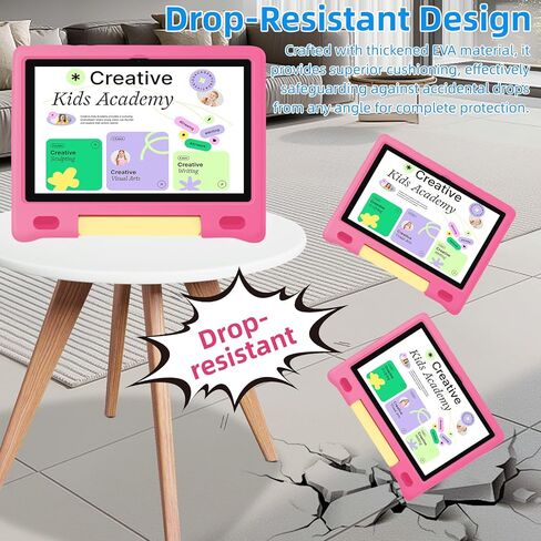 تابلت للأطفال، شاشة لمس IPS HD مقاس 10.1 بوصة تعمل بنظام Android 14 ومساحة تخزين 64 جيجابايت، وذاكرة الوصول العشوائي (RAM) سعة 8 جيجابايت (4+4 افتراضية)، وجهاز لوحي ثماني النواة للأطفال مع حافظة مقاومة للأطفال، وأدوات تحكم أبوية، وبطارية 12 ساعة، وواي فاي in Kuwait