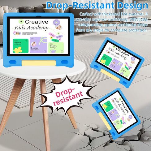 تابلت للأطفال بشاشة لمس 10.1 بوصة IPS HD تعمل بنظام Android 15 ومساحة تخزين 64 جيجابايت، وذاكرة وصول عشوائي 8 جيجابايت، وأجهزة لوحية للأطفال ثماني النواة، وأدوات تحكم أبوية، وبطارية 12 ساعة، وواي فاي، ونظام تحديد المواقع - أزرق in Kuwait