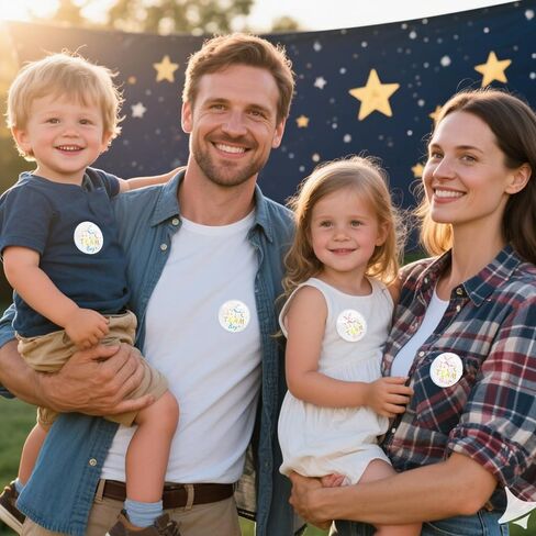Twinkle Twinkle Little Star Gender Reveal Decorations - TrinhGuo Gender Reveal Ideas, Decoracion Para Revelacion De Sexo De Bebe, Mommy & Daddy To Be Badge Pins and 40 PCS Team Boy Or Girl Stickers in Saudi Arabia
