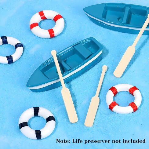 2 Set Miniature Blue Boat Mini Rowboat Model with OARS Little Resin Boat Canoe Model for Fairy Garden Home Decoration in Saudi Arabia