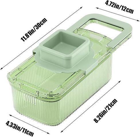 قطاعة الخضروات، قطاعة شرائح الطعام مع حاوية محمولة، 6 شفرات وصندوق شفرات، أدوات مطبخ مغناطيسية للبطاطس النباتية وزبدة البصل والجزر، قطاعة خضروات المطبخ المدمجة متعددة الأغراض in Kuwait