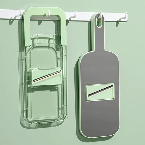 قطاعة الخضروات، قطاعة شرائح الطعام مع حاوية محمولة، 6 شفرات وصندوق شفرات، أدوات مطبخ مغناطيسية للبطاطس النباتية وزبدة البصل والجزر، قطاعة خضروات المطبخ المدمجة متعددة الأغراض in Kuwait