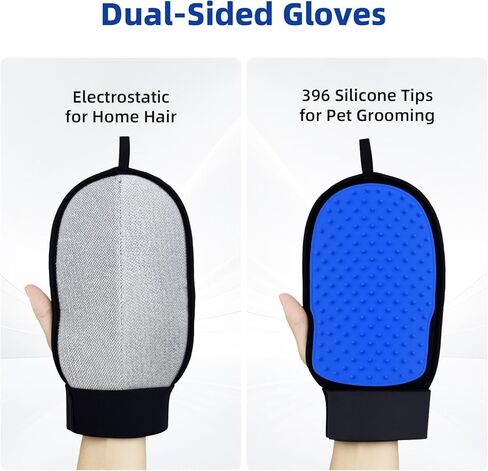 قفاز إزالة شعر الحيوانات الأليفة للكلاب والقطط، فرشاة شعر سحرية قابلة لإعادة الاستخدام، وقفازات للعناية بالحيوانات الأليفة، أداة إزالة شعر الحيوانات الأليفة الكهروستاتيكية للأرائك والسجاد والأثاث ومقاعد السيارات والملابس in Kuwait