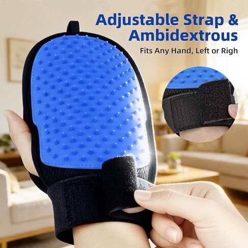 قفاز إزالة شعر الحيوانات الأليفة للكلاب والقطط، فرشاة شعر سحرية قابلة لإعادة الاستخدام، وقفازات للعناية بالحيوانات الأليفة، أداة إزالة شعر الحيوانات الأليفة الكهروستاتيكية للأرائك والسجاد والأثاث ومقاعد السيارات والملابس in Kuwait