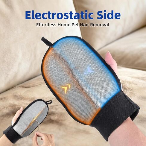قفاز إزالة شعر الحيوانات الأليفة للكلاب والقطط، فرشاة شعر سحرية قابلة لإعادة الاستخدام، وقفازات للعناية بالحيوانات الأليفة، أداة إزالة شعر الحيوانات الأليفة الكهروستاتيكية للأرائك والسجاد والأثاث ومقاعد السيارات والملابس in Kuwait