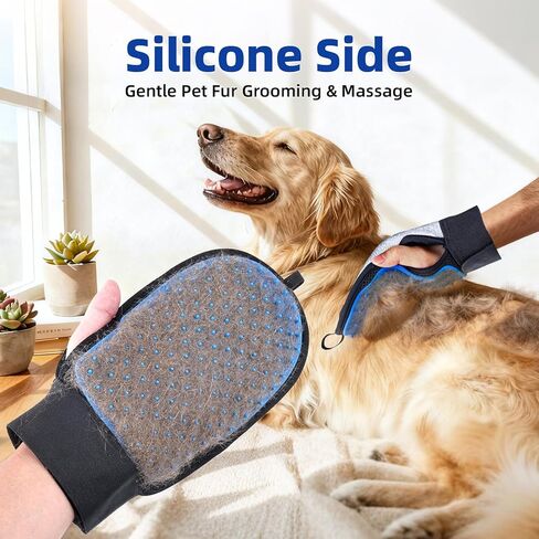 قفاز إزالة شعر الحيوانات الأليفة للكلاب والقطط، فرشاة شعر سحرية قابلة لإعادة الاستخدام، وقفازات للعناية بالحيوانات الأليفة، أداة إزالة شعر الحيوانات الأليفة الكهروستاتيكية للأرائك والسجاد والأثاث ومقاعد السيارات والملابس in Kuwait