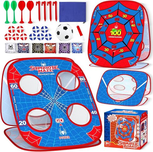 Spider Bean Bag Toss Game for Kids 4-8, Cornhole Board Outdoor Toys for Toddlers Party Carnival Outside Games Toy Christmas Birthday Gifts for Kid Boys Girls 3 4 5 6 7 Year Old in Saudi Arabia