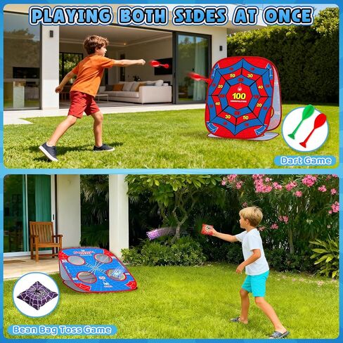 Spider Bean Bag Toss Game for Kids 4-8, Cornhole Board Outdoor Toys for Toddlers Party Carnival Outside Games Toy Christmas Birthday Gifts for Kid Boys Girls 3 4 5 6 7 Year Old in Saudi Arabia