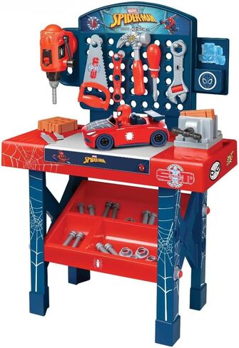 مجموعة مقاعد Marvel Spider-Man من World Tech Toys - مجموعة أدوات مقعد Spiderman مع سيارة تفكيك - منتج مرخص رسميًا من Marvel (55 قطعة) in Kuwait
