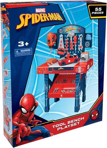مجموعة مقاعد Marvel Spider-Man من World Tech Toys - مجموعة أدوات مقعد Spiderman مع سيارة تفكيك - منتج مرخص رسميًا من Marvel (55 قطعة) in Kuwait