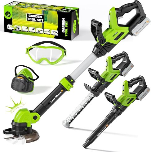 Kids Tool Set, 3-IN-1 Toddler Power Garden Tools with Sounds & Lights, Volume+/-, Toy Weed Wacker, Leaf Blower & Hedge Trimmer, Outdoor Play Toy Tools, Christmas Birthday Gifts for Boys 3 4 5 6 7 8+ in Saudi Arabia