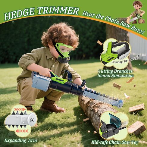Kids Tool Set, 3-IN-1 Toddler Power Garden Tools with Sounds & Lights, Volume+/-, Toy Weed Wacker, Leaf Blower & Hedge Trimmer, Outdoor Play Toy Tools, Christmas Birthday Gifts for Boys 3 4 5 6 7 8+ in Saudi Arabia