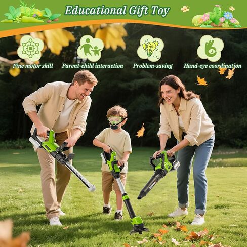 Kids Tool Set, 3-IN-1 Toddler Power Garden Tools with Sounds & Lights, Volume+/-, Toy Weed Wacker, Leaf Blower & Hedge Trimmer, Outdoor Play Toy Tools, Christmas Birthday Gifts for Boys 3 4 5 6 7 8+ in Saudi Arabia