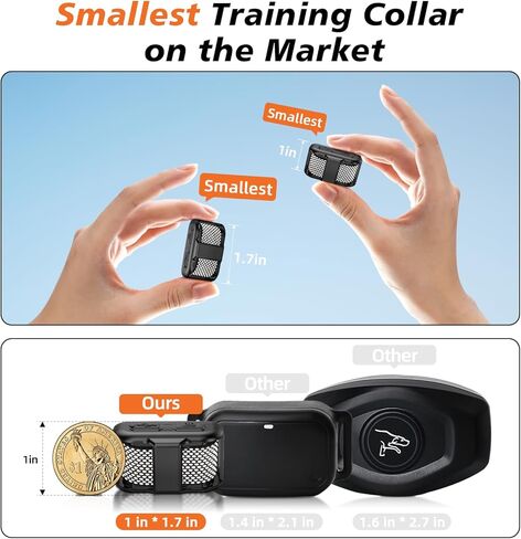 Tiniest Cat Shock Collar, Lightest Cat Training Collar with Remote for Small Cats 5-15lbs & Medium Large Cats/Puppies, Waterproof, Rechargeable, 1300ft Range（White Black Dot） in Kuwait