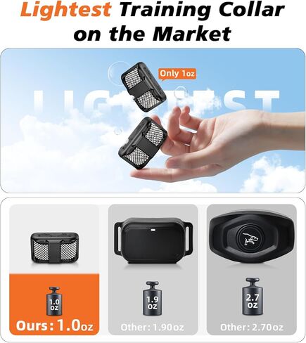 Tiniest Cat Shock Collar, Lightest Cat Training Collar with Remote for Small Cats 5-15lbs & Medium Large Cats/Puppies, Waterproof, Rechargeable, 1300ft Range（White Black Dot） in Kuwait