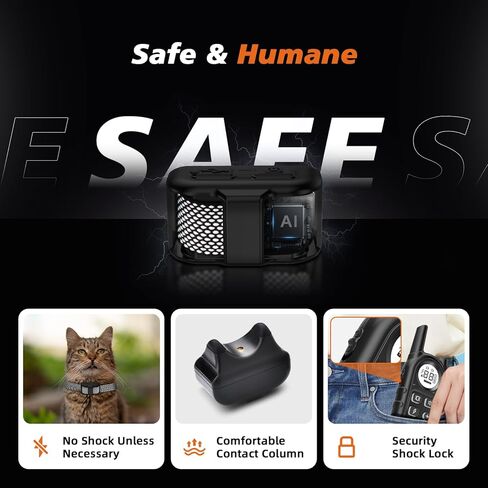Tiniest Cat Shock Collar, Lightest Cat Training Collar with Remote for Small Cats 5-15lbs & Medium Large Cats/Puppies, Waterproof, Rechargeable, 1300ft Range（White Black Dot） in Kuwait
