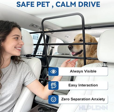 حاجز سيارة معدني قابل للتعديل للكلاب، مقسم عالمي للحيوانات الأليفة مع إطار فولاذي لسيارات الدفع الرباعي والشاحنات سيدان وMPV، حاجز للكلاب في السيارة وبوابة شحن للمقعد الخلفي، لوحة متحركة تناسب إمالة المقعد in Kuwait
